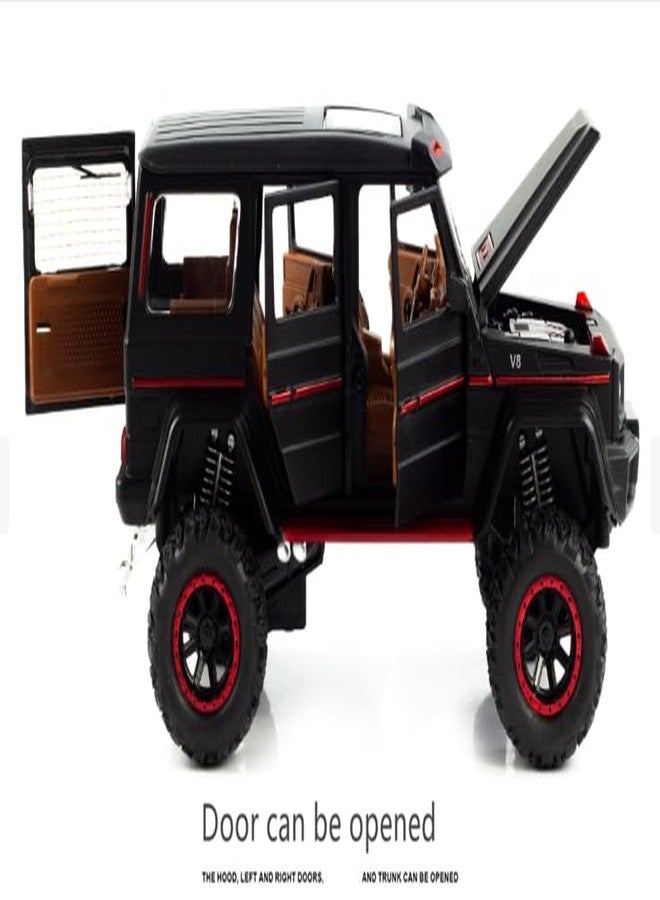 عطري سيارة ATRI 1:32 مصبوبة من المعدن 4x4 G Klessa تعمل بالسحب للخلف مع أضواء وصوت وباب قابل للفتح (أسود) - Image 4
